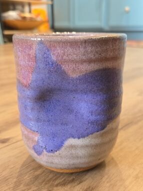 Handmade Ceramic Pinch Cup Tumbler - Purple Glaze